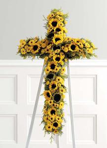 Sunflower Cross Standing Spray – CHRISTELL'S FLOWERS, Killeen TX