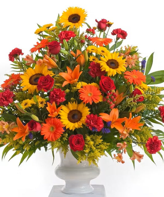 Sunset Glow Pedestal Arrangement