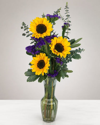 Sunflower Budvase – CHRISTELL'S FLOWERS, Killeen TX