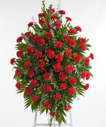 Red Carnation Standing Spray – CHRISTELL'S FLOWERS, Killeen TX