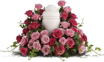 Bed of Pink Roses Urn Wreath – CHRISTELL'S FLOWERS, Killeen TX