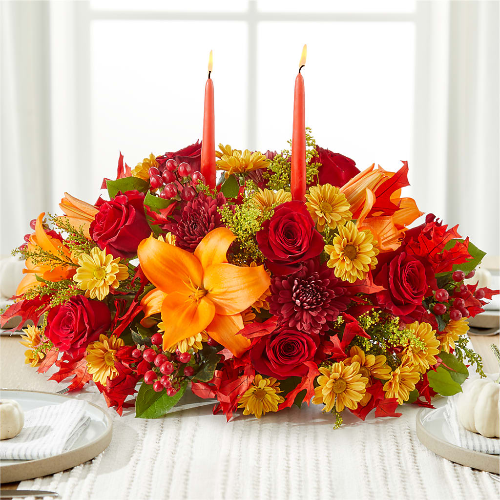 Autumn's Embrace Centerpiece – CHRISTELL'S FLOWERS, Killeen TX