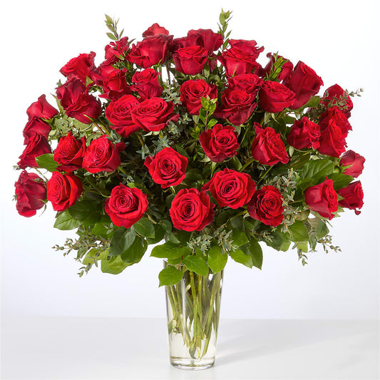 Forever Yours Fifty Stem Red Rose Bouquet – CHRISTELL'S FLOWERS, Killeen TX