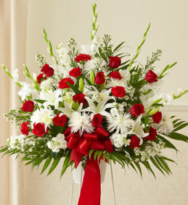 Red & White Sympathy  Basket