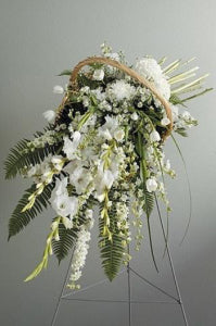 White Fireside Basket Standing Spray