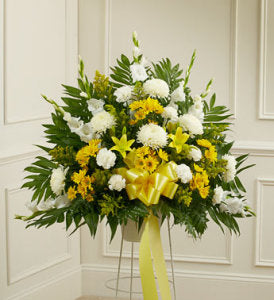 Yellow & White Sympathy Basket