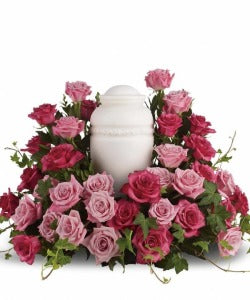 Pink Rose Urn Tribute