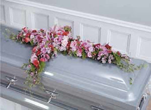 Pink Cross Casket Spray