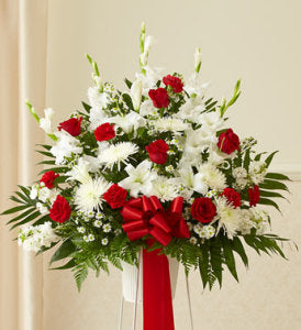 Red & White Sympathy  Basket